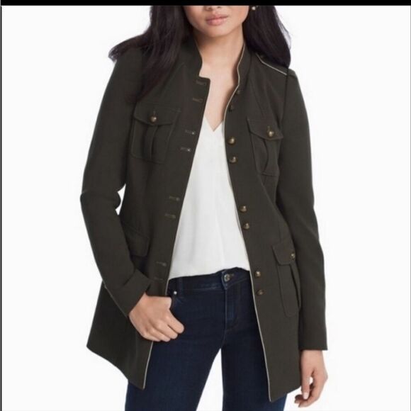 WHBM Army Green Military Blazer Jacket - Picture 1 of 8